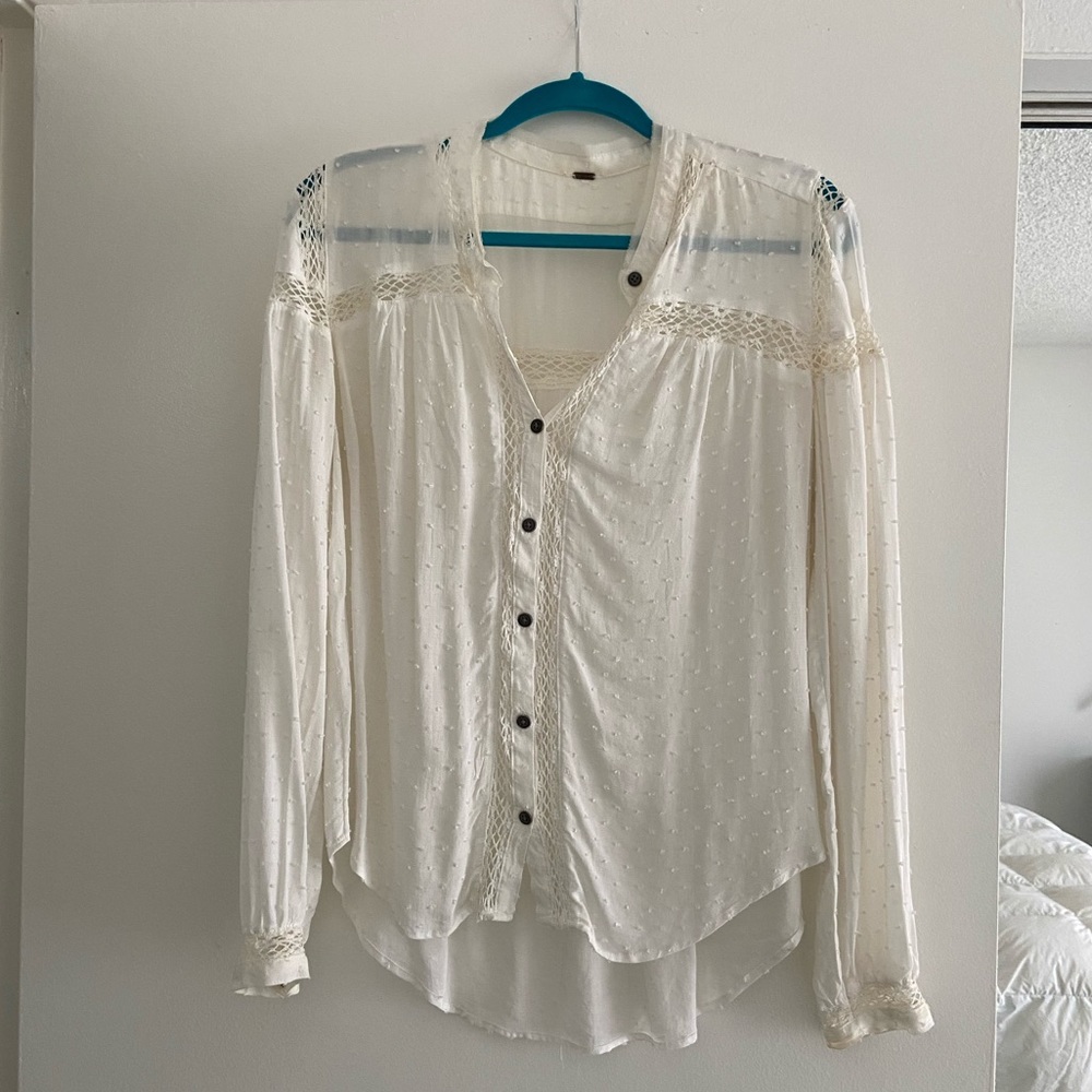 Free People button down top Ivory M
